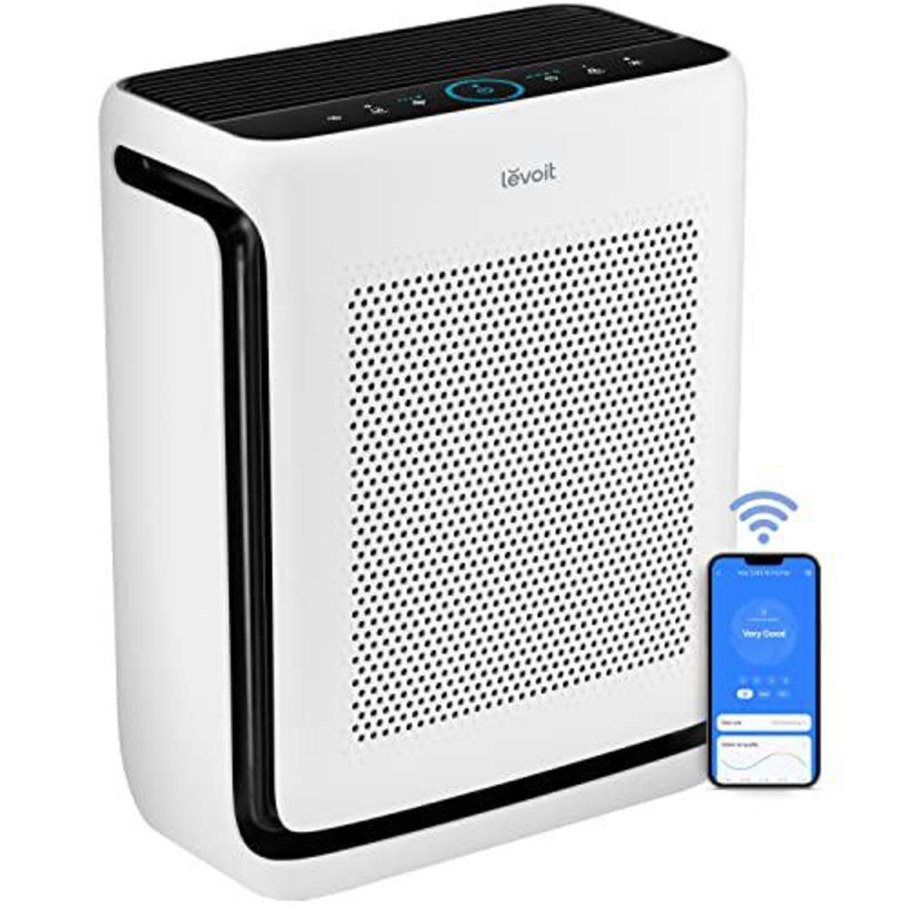 levoit air purifiers for home large room up to 1900 ft in 1 hr with washable filters, air quality monitor, smart wifi, hepa f