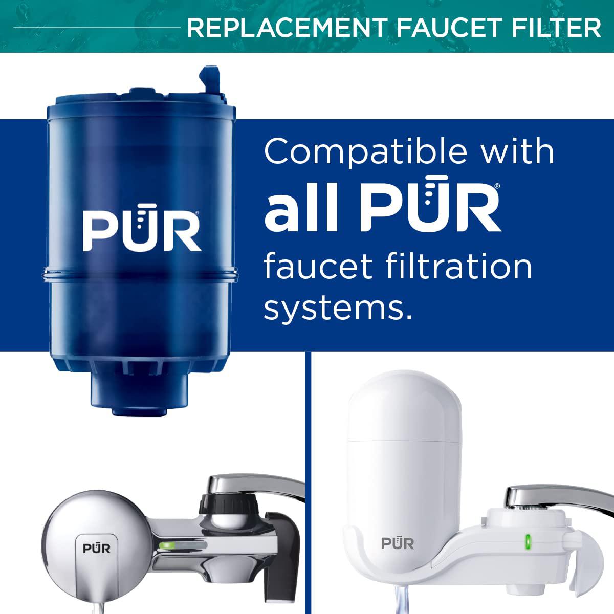 pur plus mineral core faucet mount water filter replacement (2 pack) - compatible with all pur faucet filtration systems