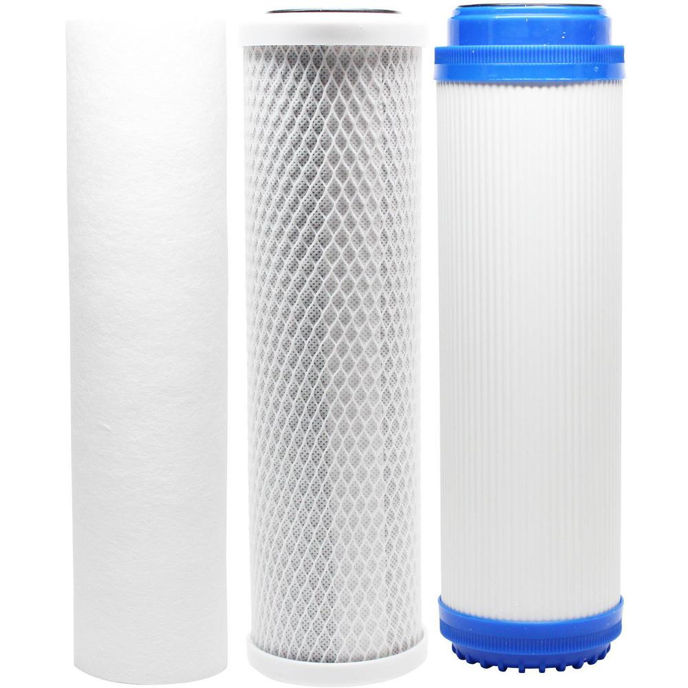 Denali Pure replacement filter kit compatible with maxwater 101042 ro system - includes carbon block filter, pp sediment filter & gac fil
