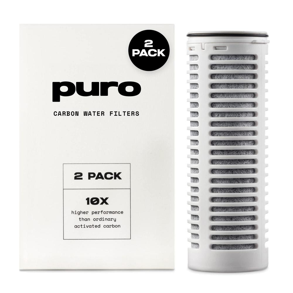 enhance your living puro replacement filter for glass pitcher - 2 pack - filters 200 gallons - long lasting filter - 400% faster filtering - carb