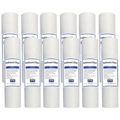 IPW Industries 12 pack of 5 micron sediment filters compatible for kenmore 38480 (12 filters)