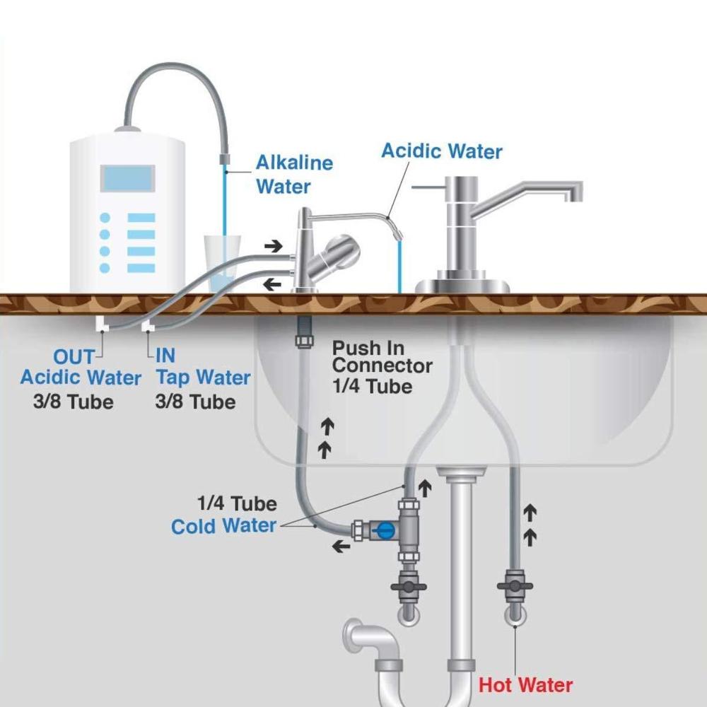 rhorawill alkaline water ionizer faucet tap ionizer faucet water filtration faucet with acid drain spout dispensing acidic wa