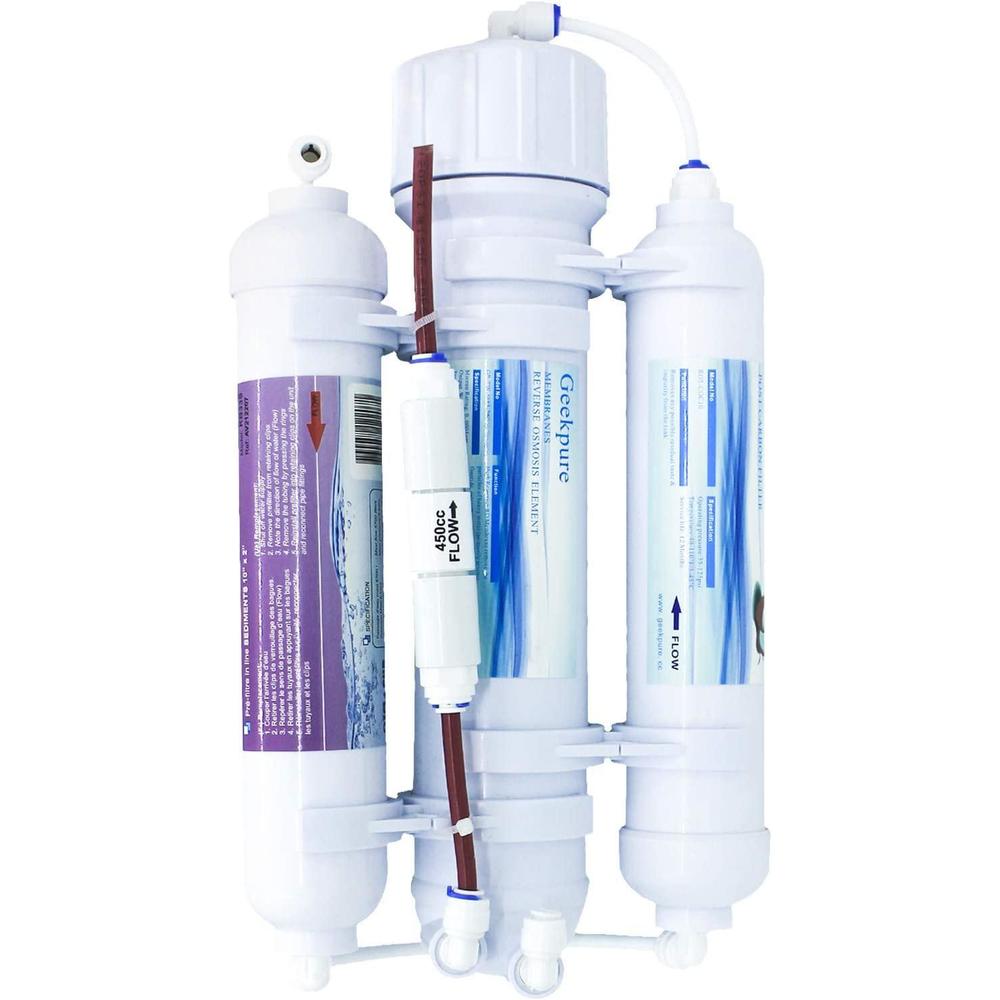 geekpure 3 stage portable aquarium countertop reverse osmosis ro drinking water filter system-100 gpd