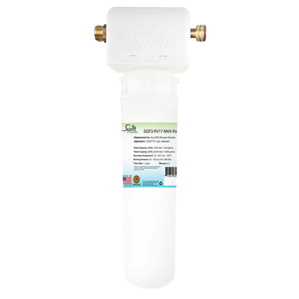 swift green filters 7500 gallons under the sink system (double candle system) with ultra high capacity,nsf/ansi 42 certified,