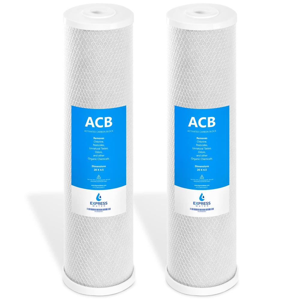 express water - 2 pack water filter activated carbon block replacement filter - acb large capacity water filter - whole house