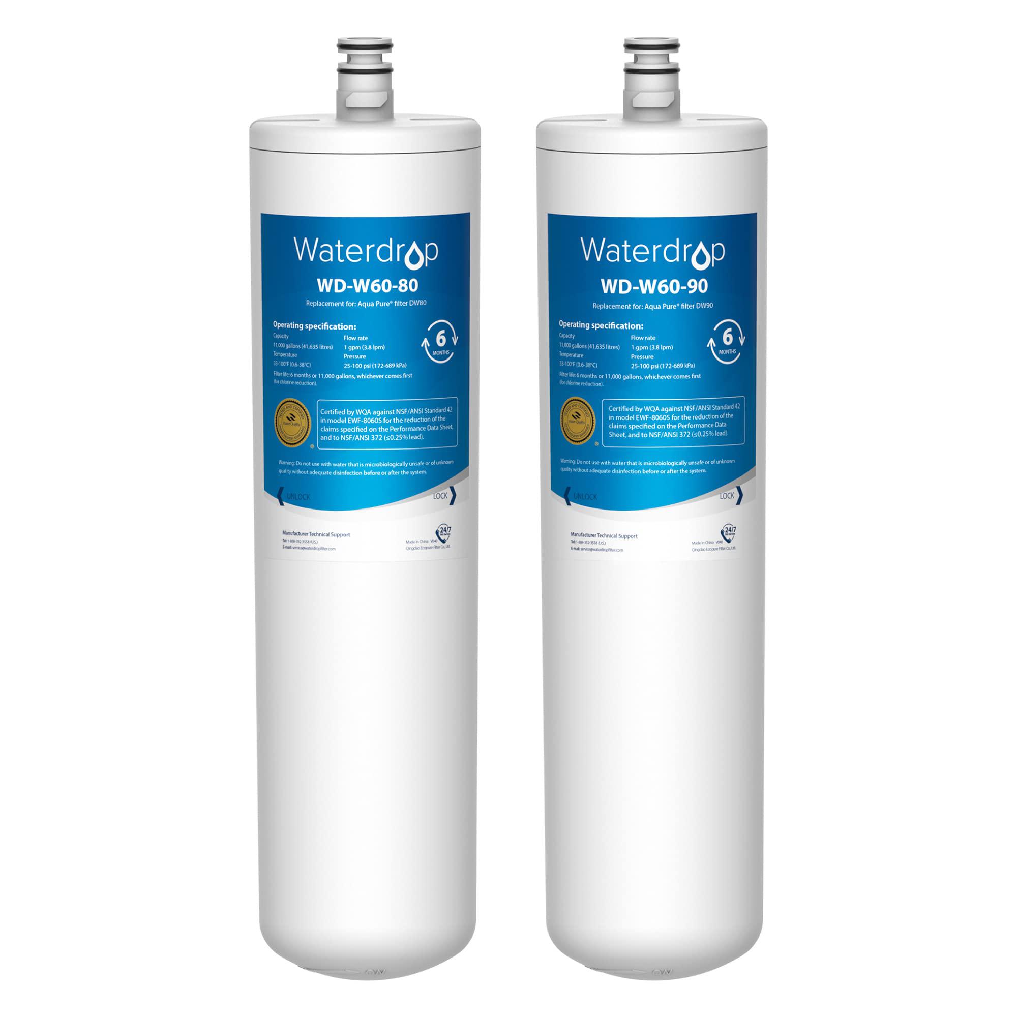 waterdrop dw80/90 under sink water filter, replacement for aqua-pure ap-dw80/90, ap-dws1000, kohler k-201-na, kohler k-202-na