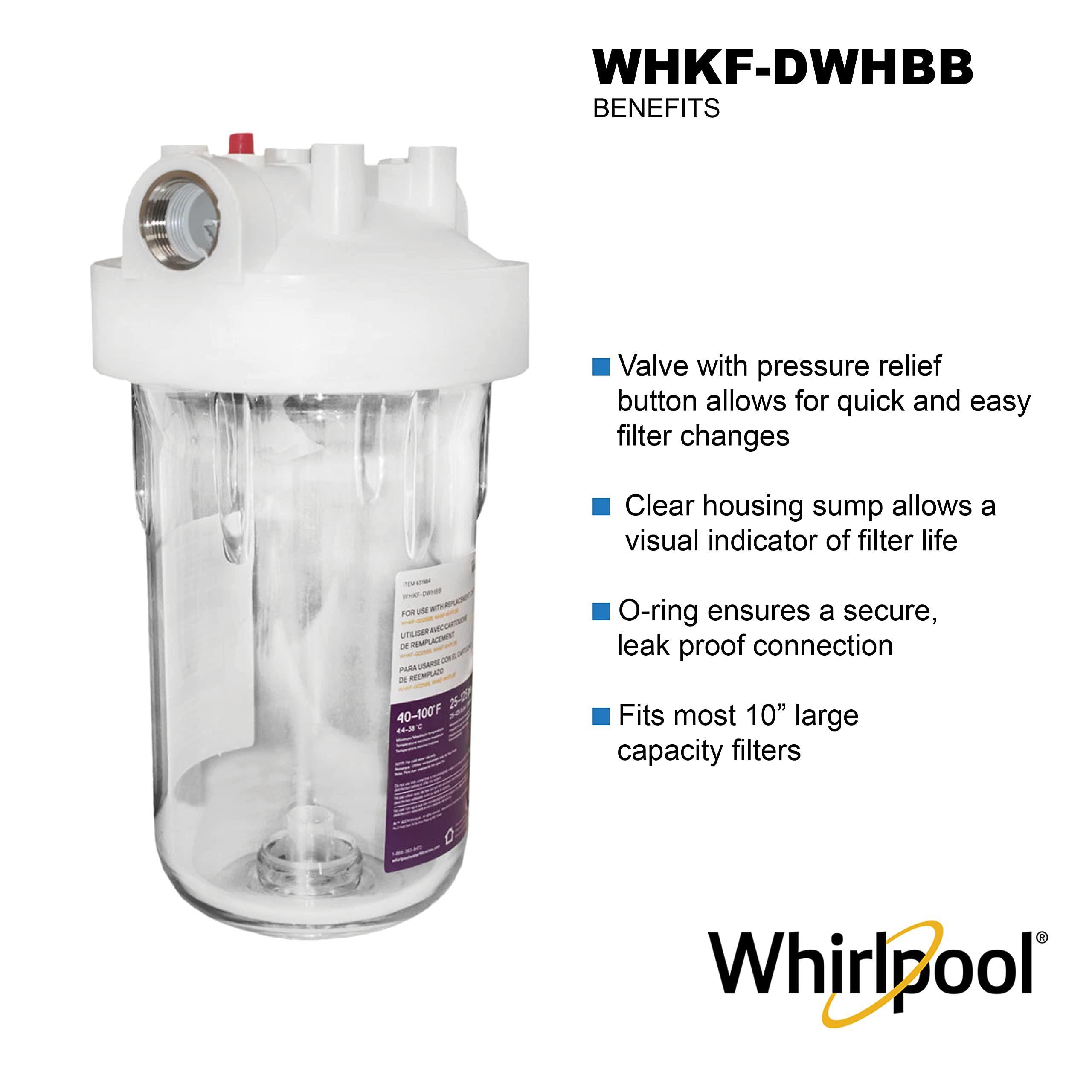 whirlpool large capacity whole house filtration system | whkf-dwhbb-timer, installation kit & reminder included | reduces sed