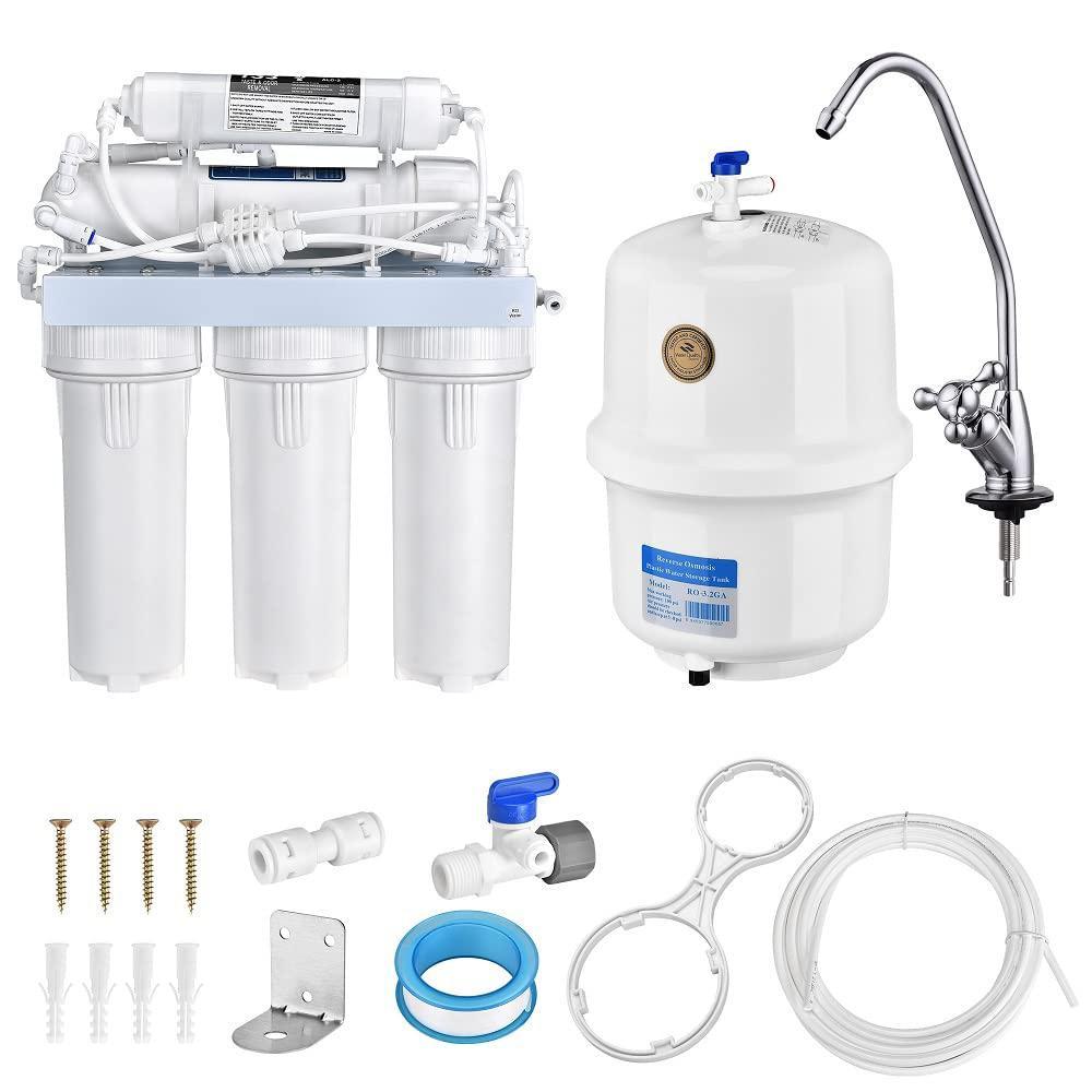 ZeHuoGe home kitchen 50gpd drinking water filter ro system 5 stage reverse osmosis system suspended solids removal us delivery
