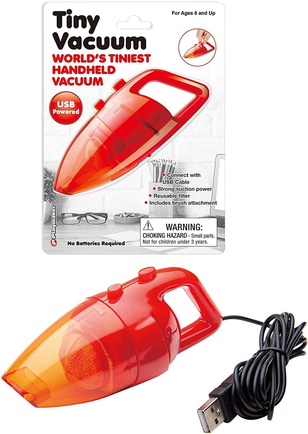 playmaker toys playmaker tiny vacuum - world's tiniest handheld vacuum - usb powered real working mini vacuum - great office 