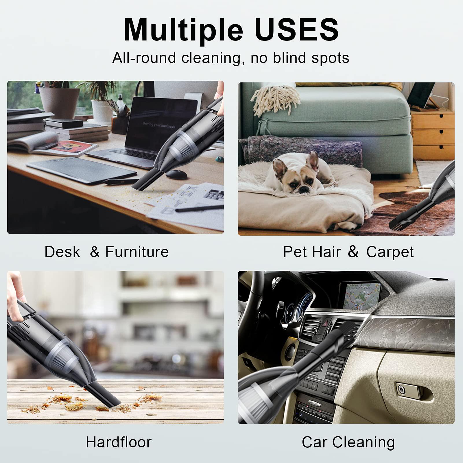 upfox handheld vacuum cleaner cordless - mini car vacuum cleaner rechargeable for car, home, office, pet hair travel cleaning