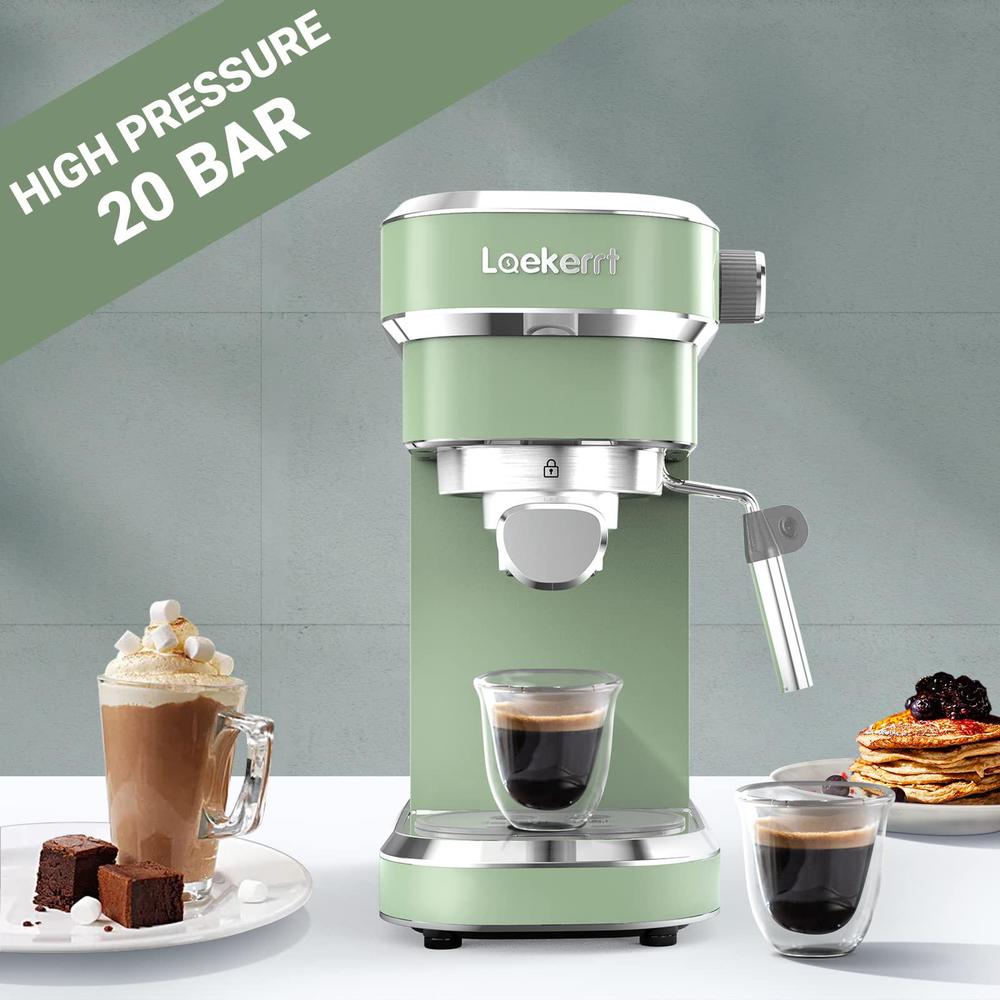 laekerrt espresso machine 20 bar espresso maker cmep01 with milk frother steam wand, retro home expresso coffee machine for c