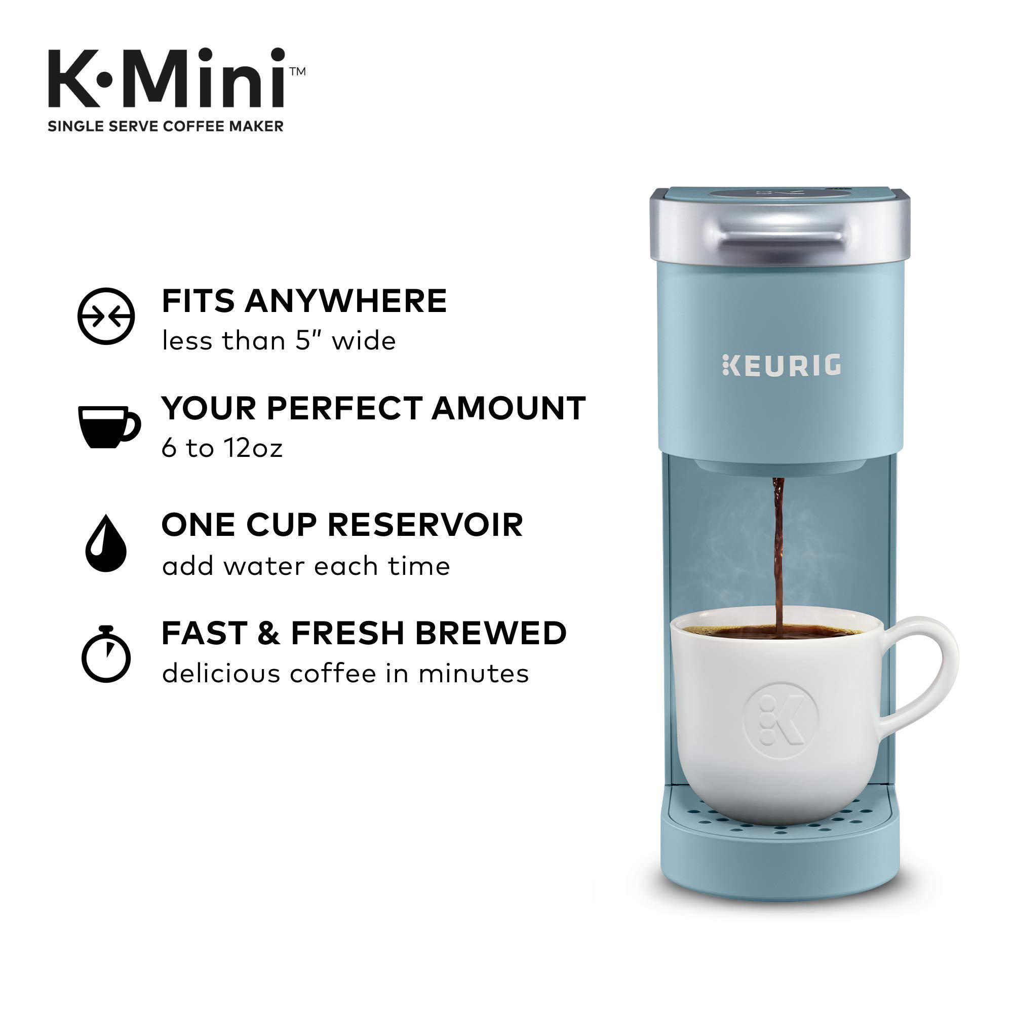 Keurig k-mini single serve coffee maker, dreamy blue