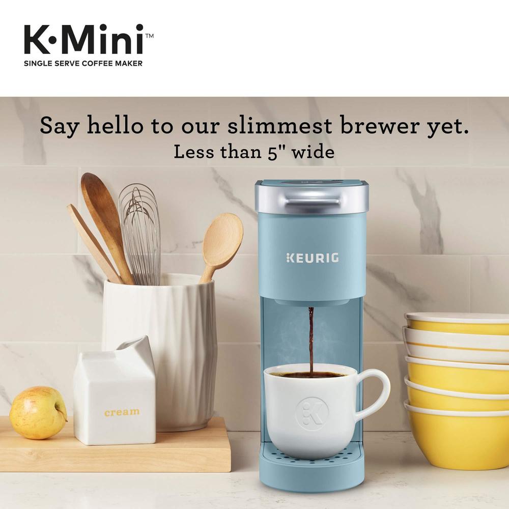 Keurig k-mini single serve coffee maker, dreamy blue