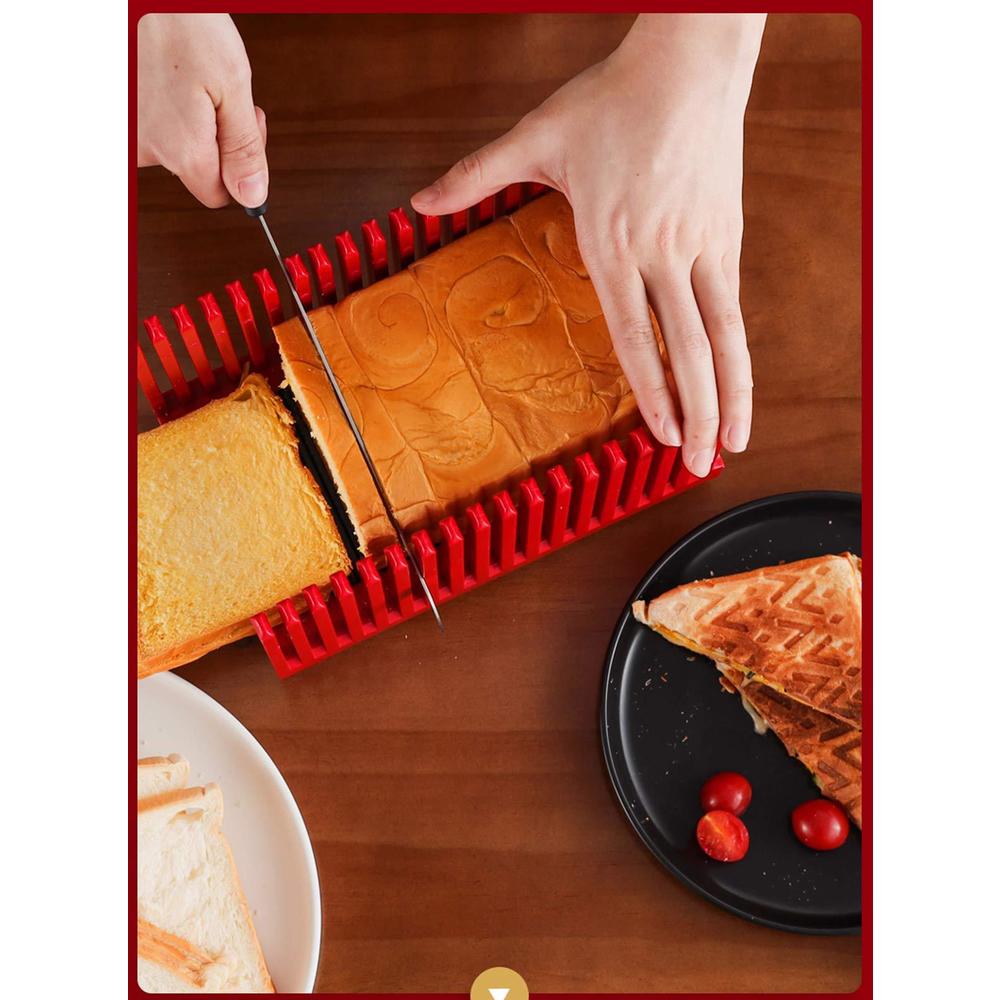qzukoy foldable toast bread slicer bread cakes uniform cutting for homemade bread loaf