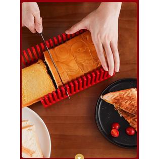 qzukoy RNAB09185TH55 foldable toast bread slicer bread cakes uniform  cutting for homemade bread loaf