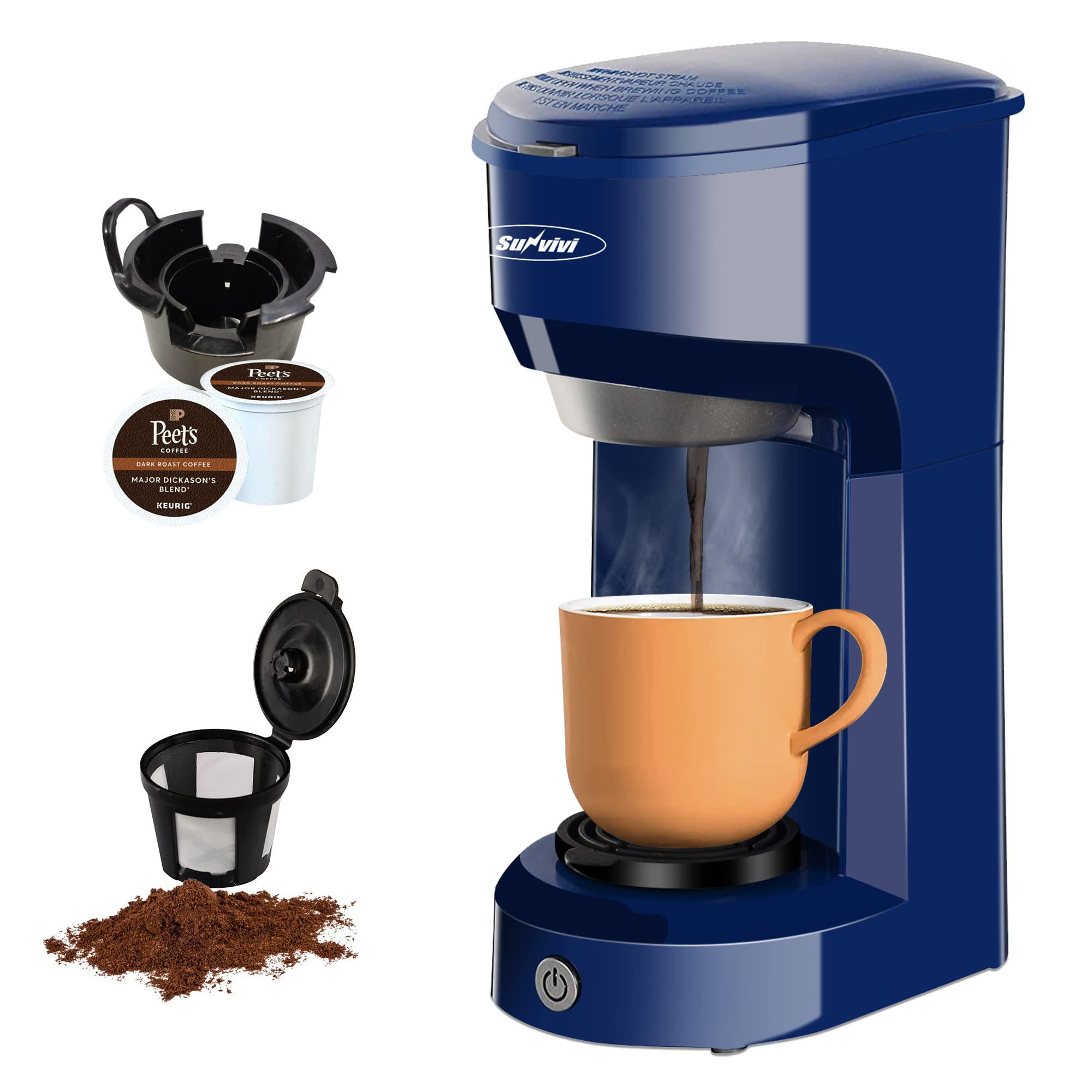X WINDAZE RNAB0BCDJMGX7 x windaze single serve coffee maker for k cup &  ground coffee, mini one cup coffee brewer with filter 6-14oz reservoir  streng