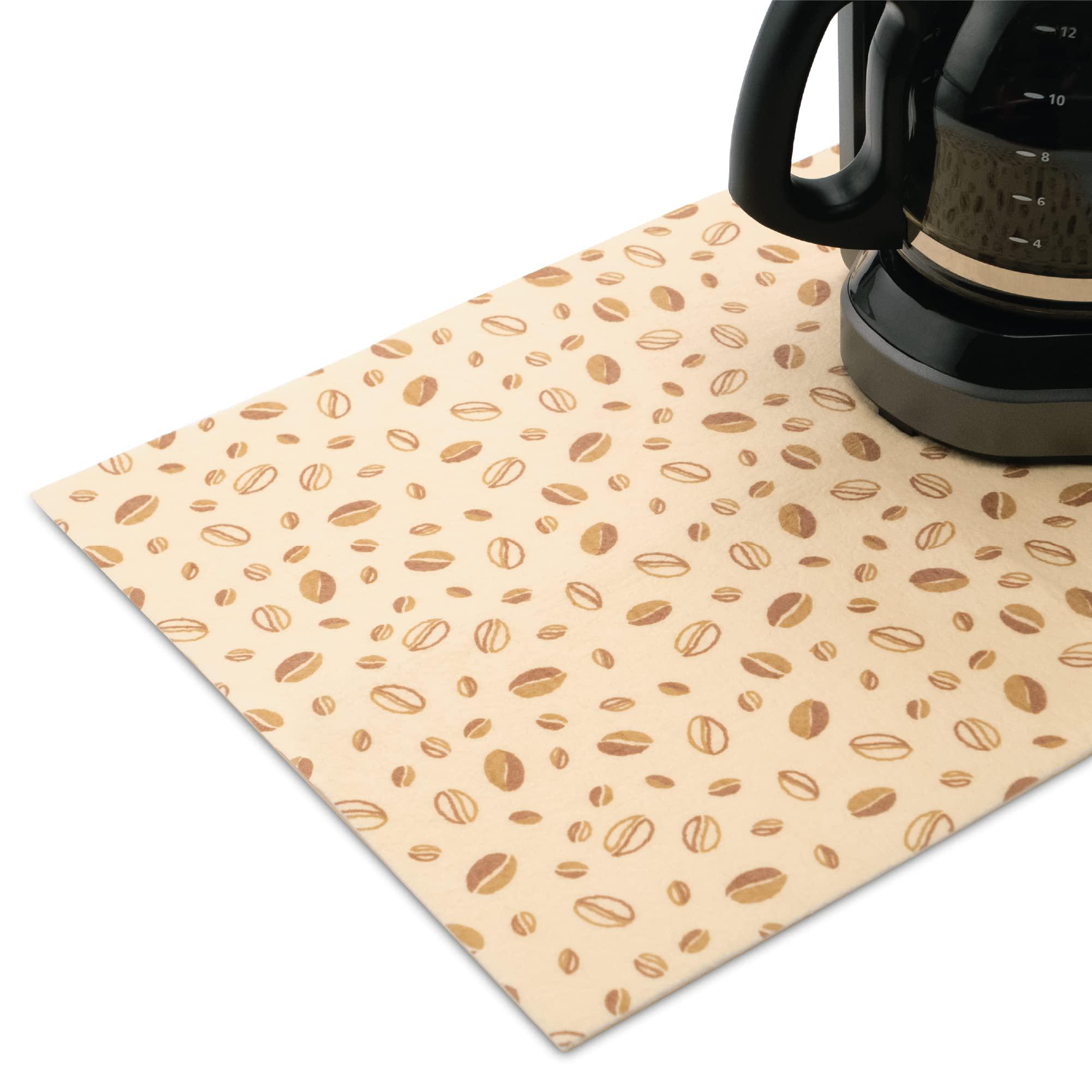 s&t inc. coffee mat, absorbent coffee bar mat for coffee maker and espresso machine, coffee maker mat for countertops, coffee