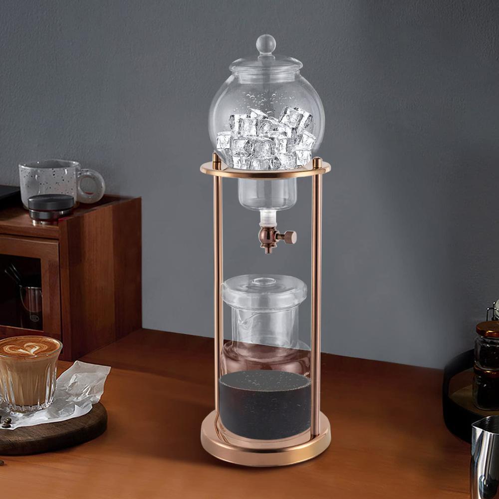 flyhero iced coffee cold brew drip tower coffee maker ice coffee machine cold brew dripper iced coffee brewer maker 8 cup (go