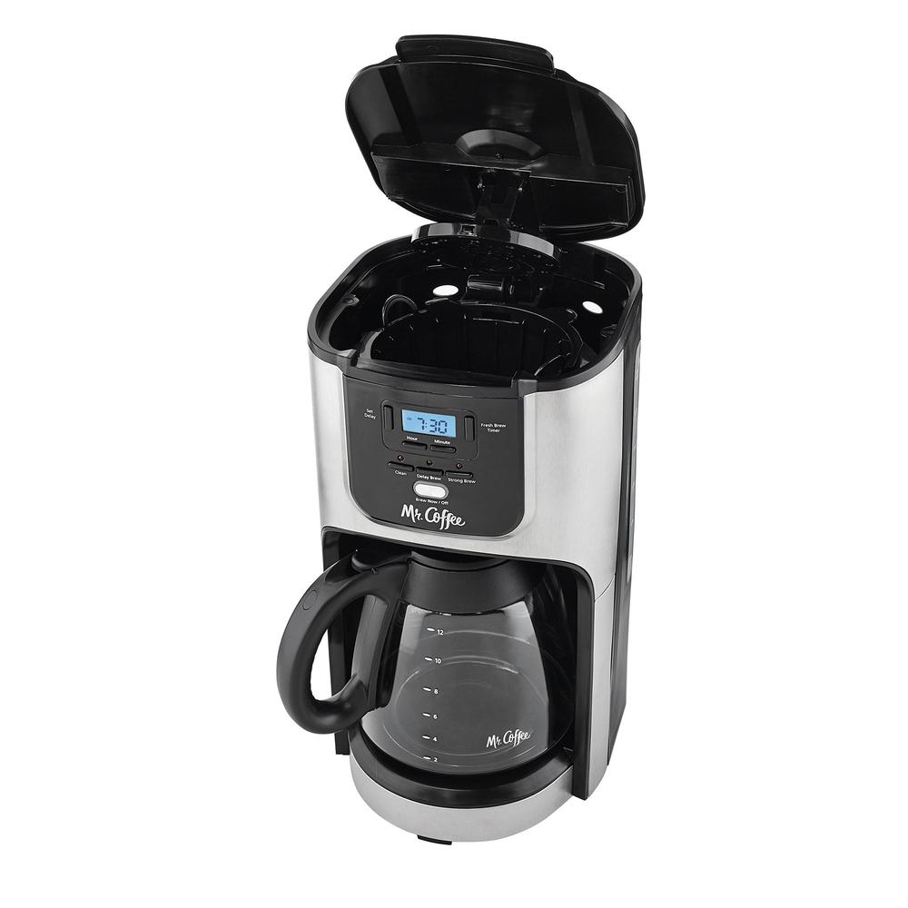 mr. coffee 12-cup programmable coffee maker with brew strength selector
