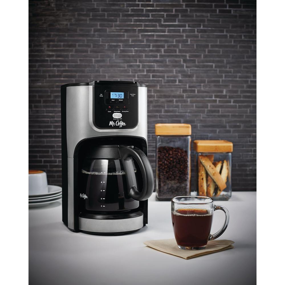 mr. coffee 12-cup programmable coffee maker with brew strength selector