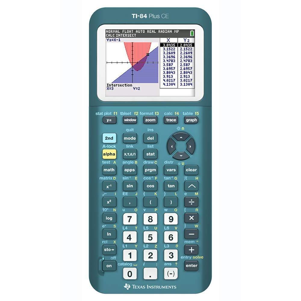 Texas Instruments plus ce color graphing calculator, teal (metallic)