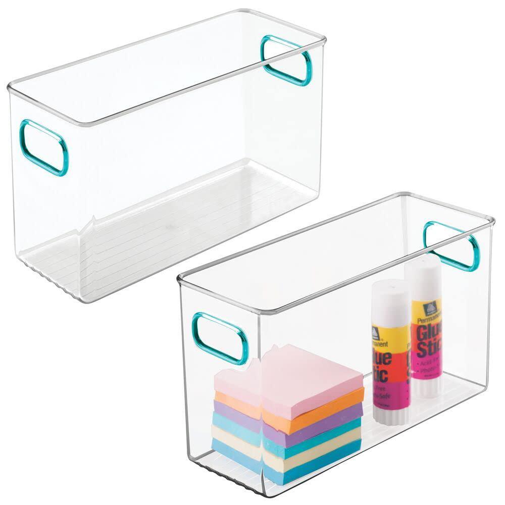 mdesign plastic home, office storage organizer container bin box with ...