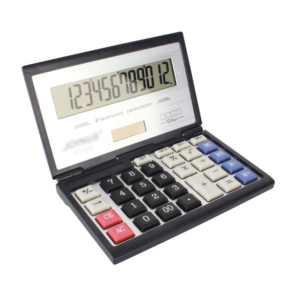 meyaus 12 digits large display basic calculator mini handheld folding calculator solar aaa battery dual power