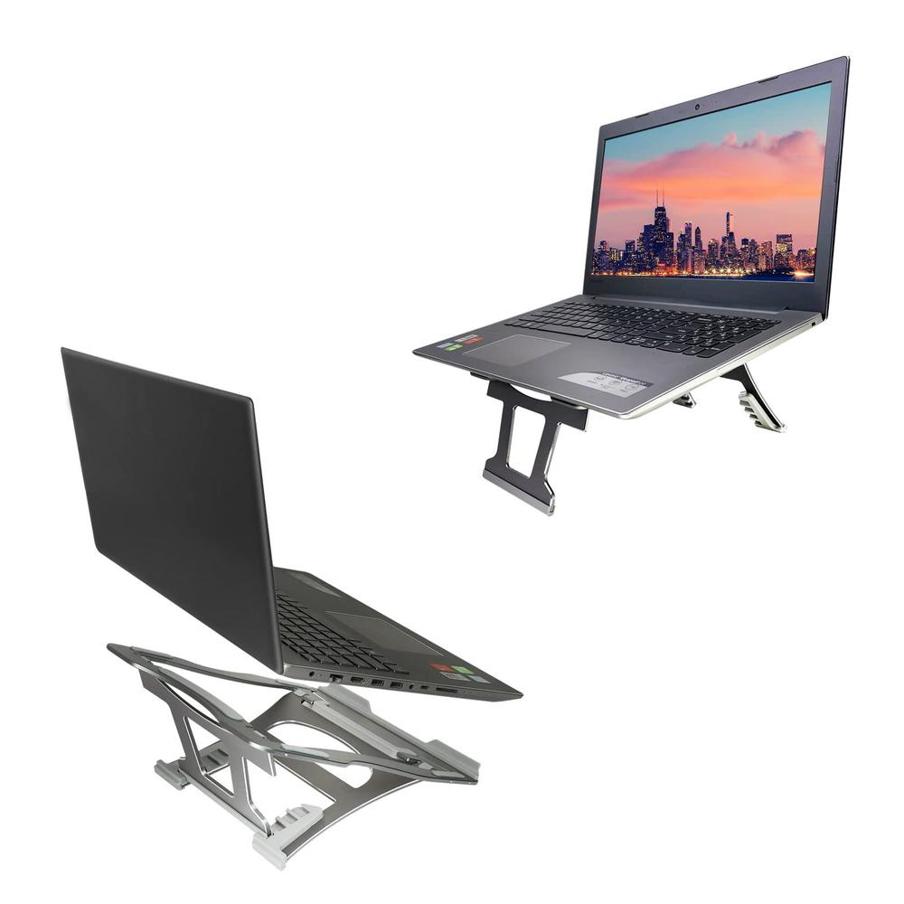 gqlhyd laptop stand, 3 folding modes in 1. portable ergonomic angled laptop aluminum stand. adjustable height laptop holder l
