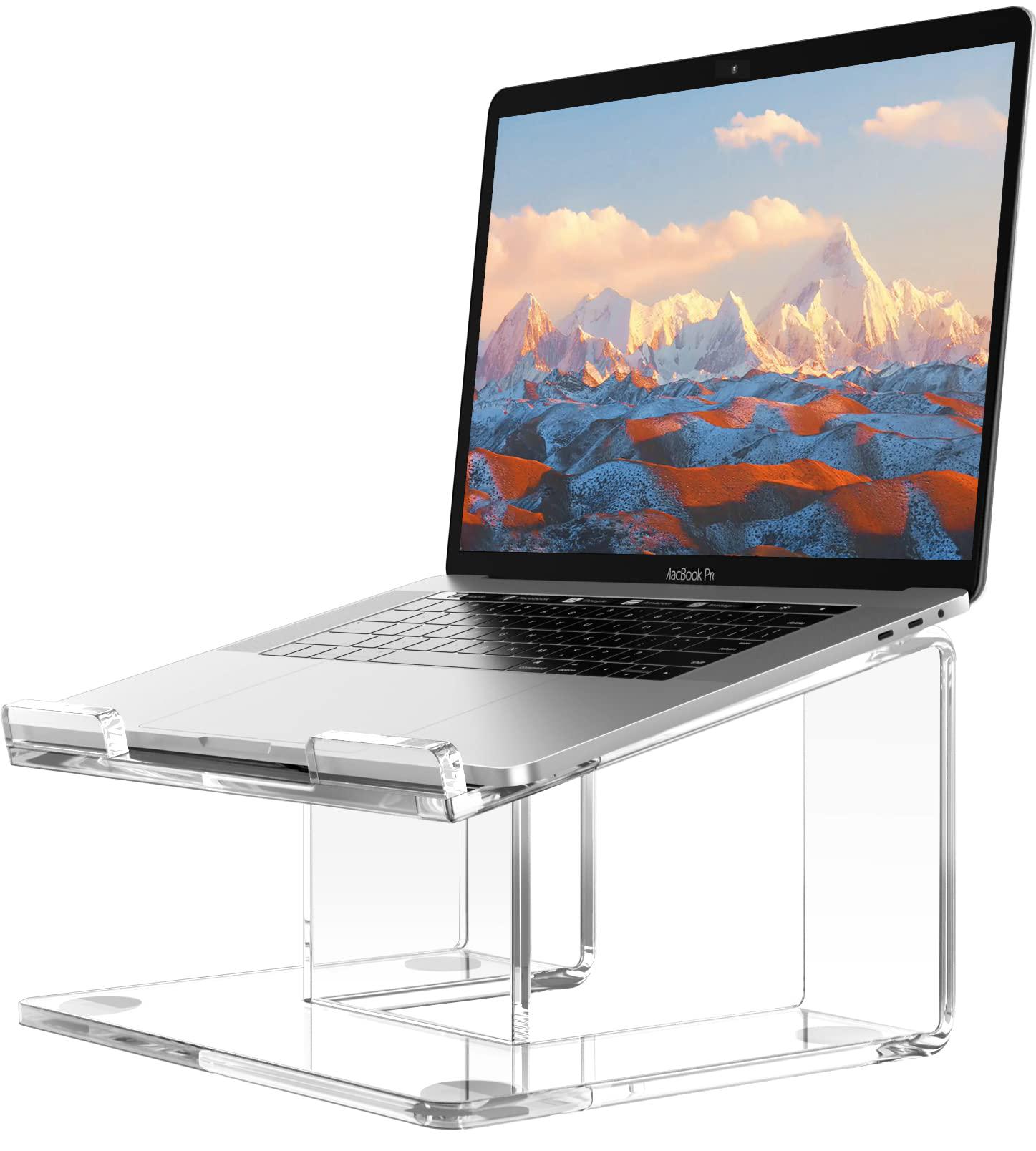fucdtefc acrylic laptop stand for desk, laptop riser tray for 10-15.6 inch laptops, ergonomic laptop holder, computer stand f