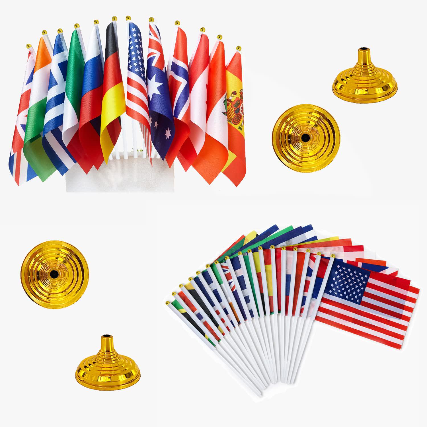 wxtwk 50 pack countries flag world national table flag small mini country international desk flags with stand base,for countr