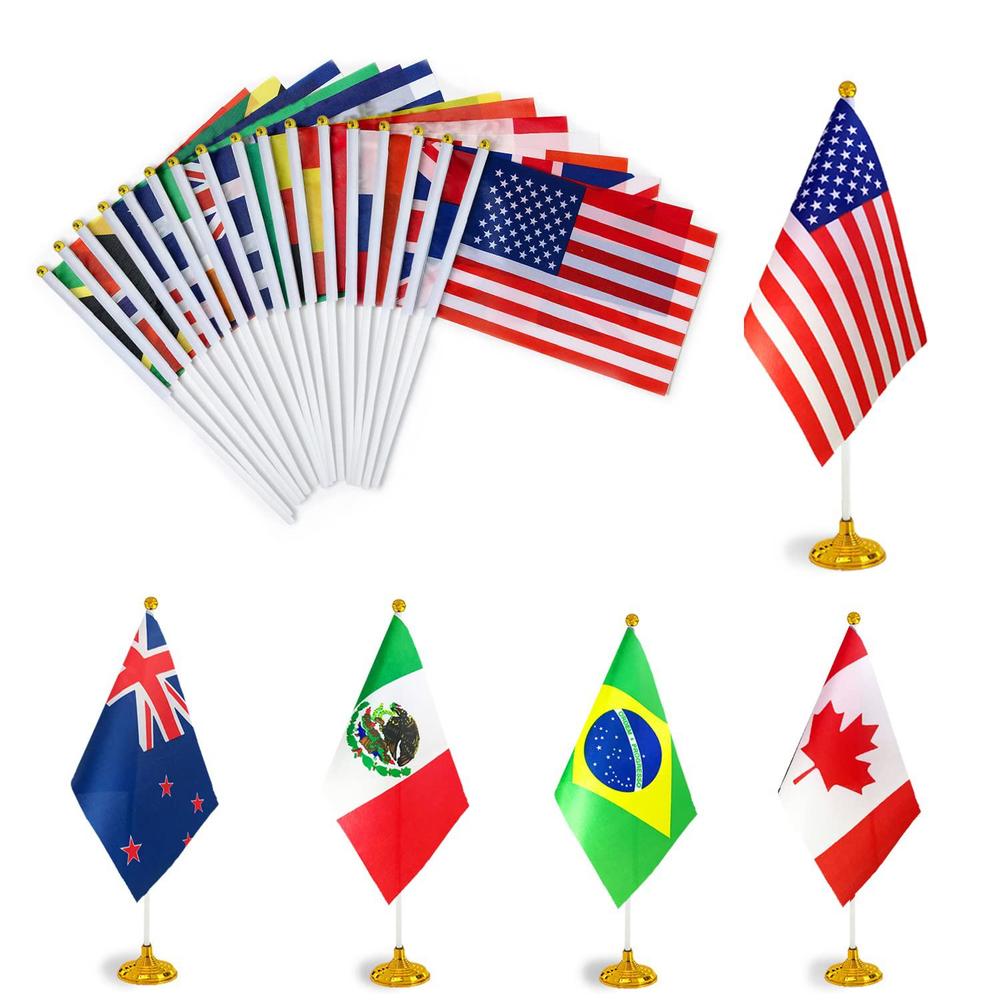 wxtwk 50 pack countries flag world national table flag small mini country international desk flags with stand base,for countr
