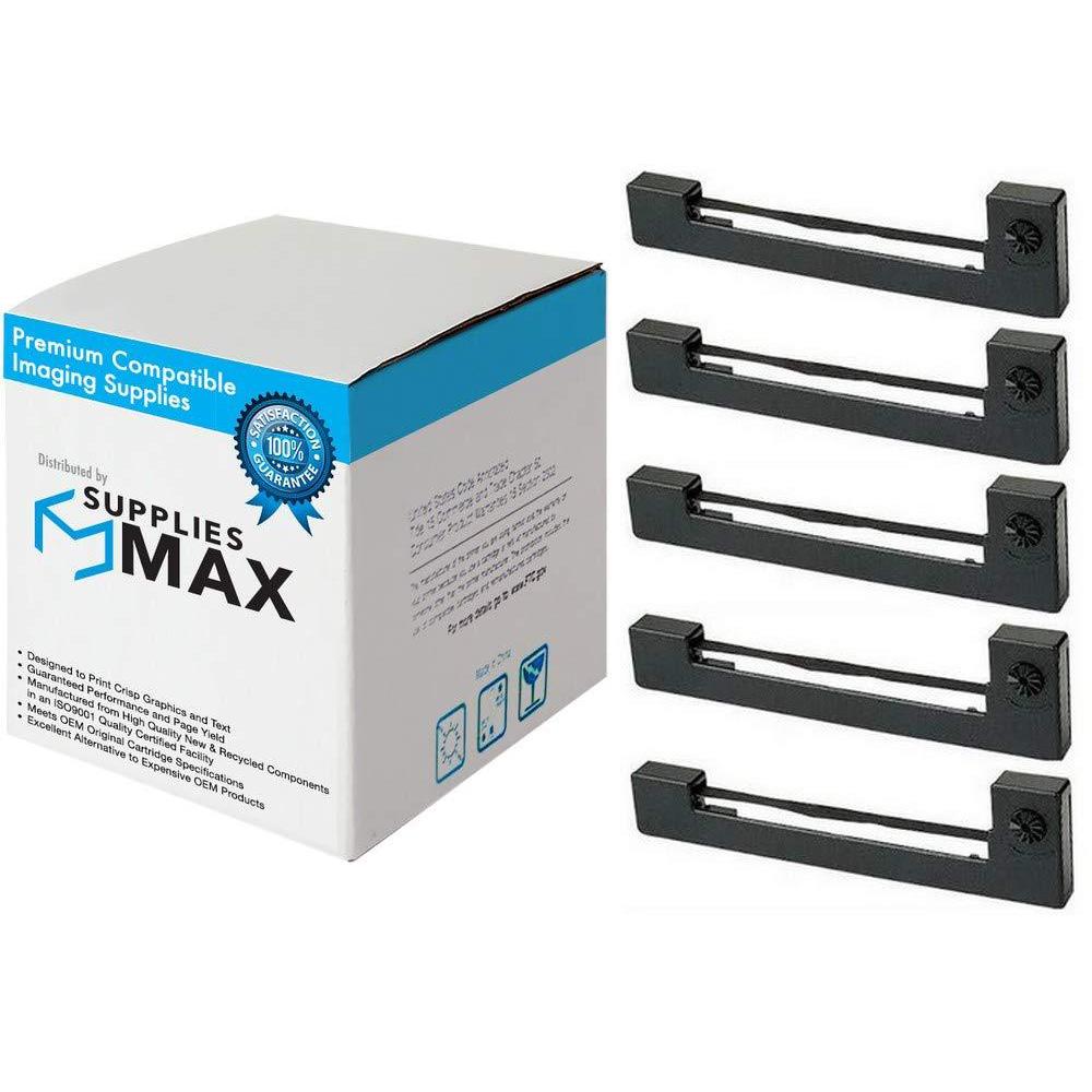suppliesmax compatible replacement for m150/160/170/180/185/190/195 black p.o.s. printer ribbons (5/pk) (erc-09b)