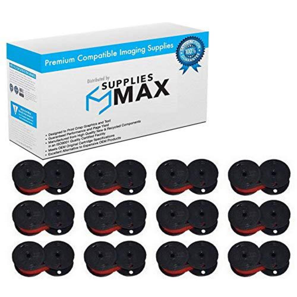 suppliesmax compatible replacement for olympia ec-5000/6000 black/red printer ribbons (12/pk) (72726br_12pk)