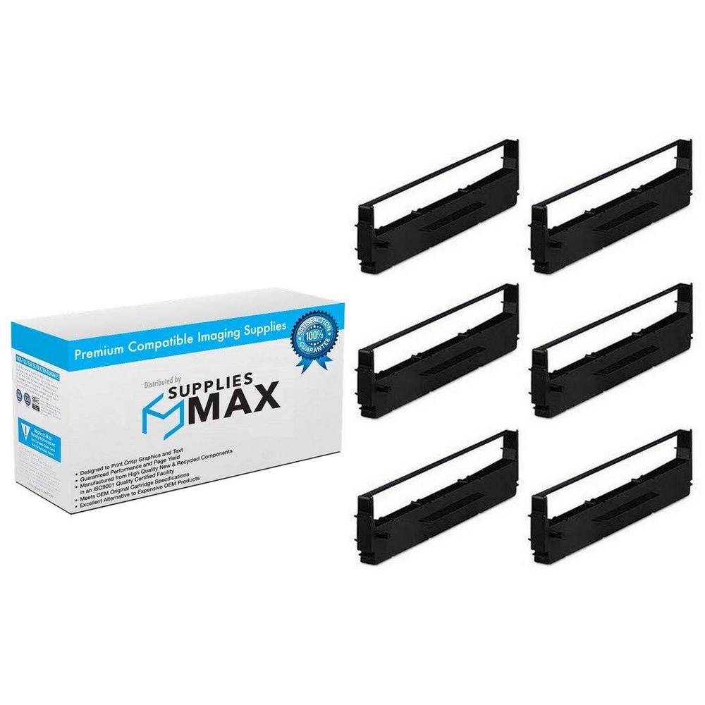 suppliesmax compatible replacement for fx/mx/rx-70/80/85/90 black printer ribbons (6/pk) (erc-04bk)