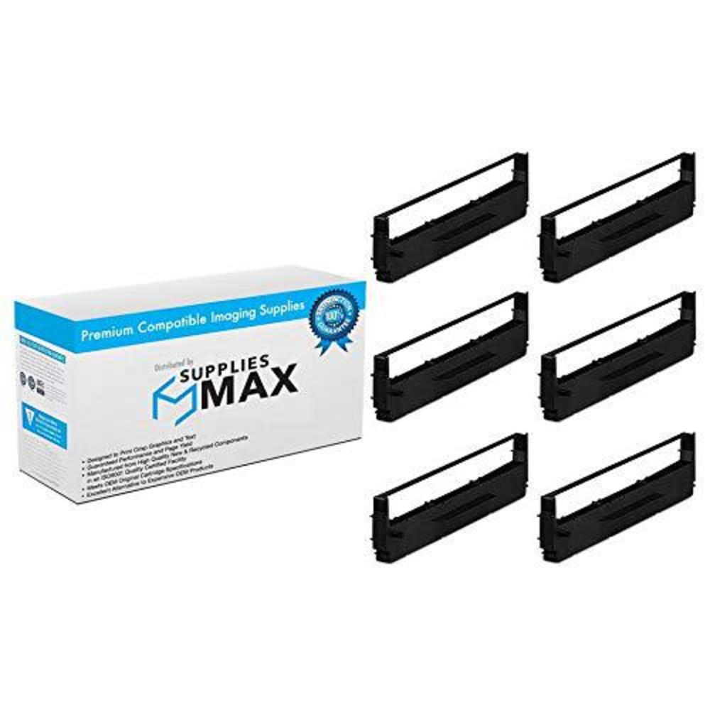 suppliesmax compatible replacement for porelon 11573 black printer ribbons (6/pk) - replacement to 7753