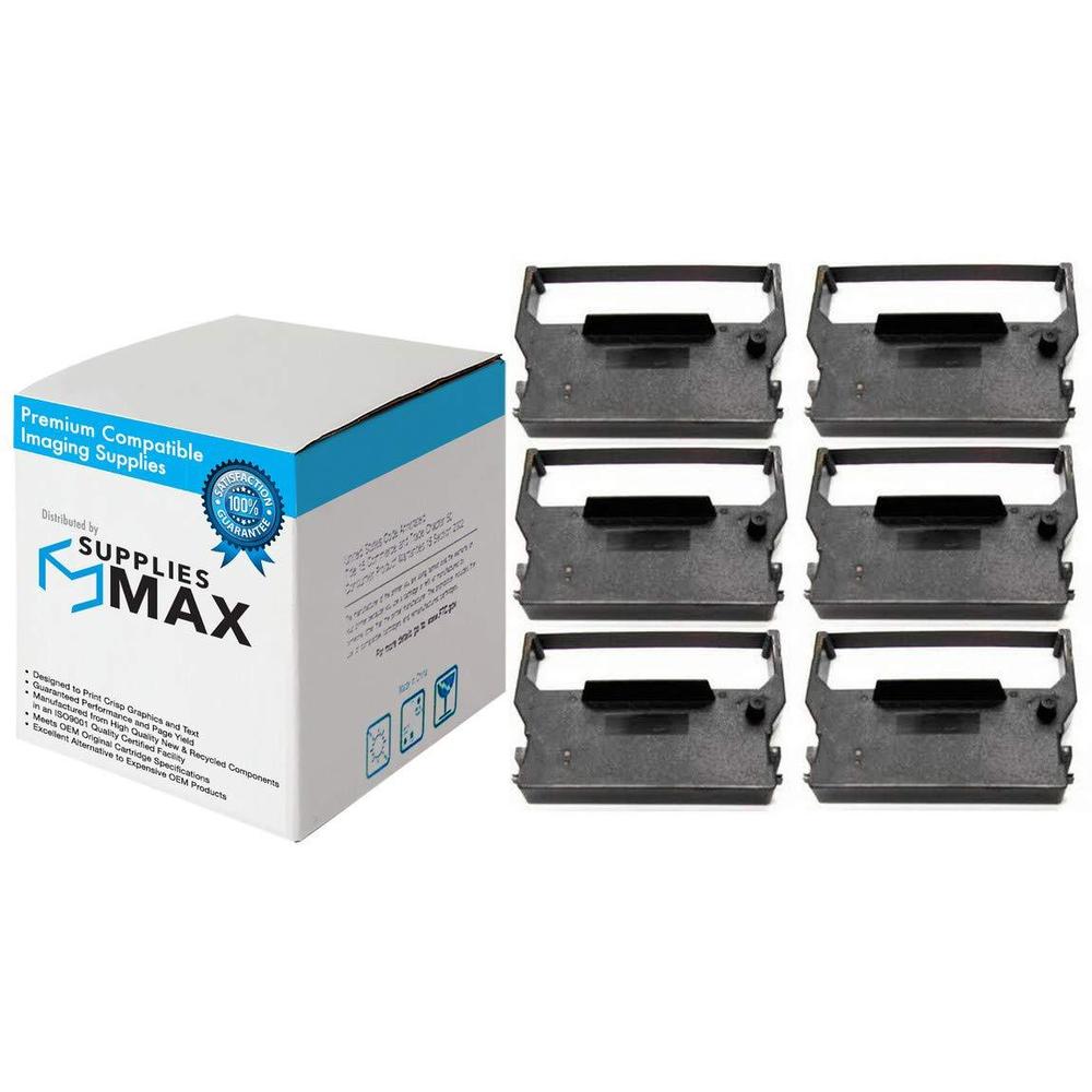 suppliesmax compatible replacement for e2060-us black p.os. printer ribbons (6/pk) - replacement to erc-03b