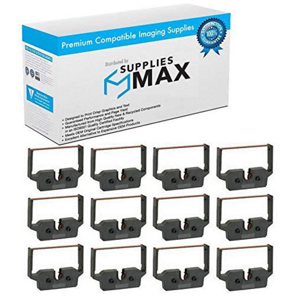 suppliesmax compatible replacement for olympia ec-5000/6000 black/red printer ribbons (12/pk) (72873br_12pk)
