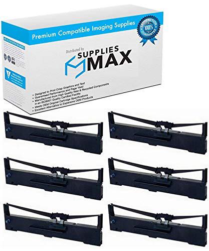 suppliesmax compatible replacement for porelon 12935 black printer ribbons (6/pk) - replacement to s015329