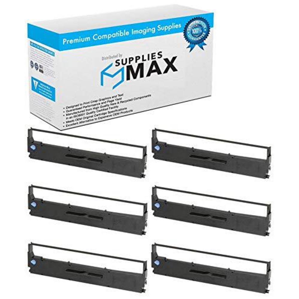 suppliesmax compatible replacement for lx-300+/lx-350 black printer ribbons (6/pk) (e-350-bl)