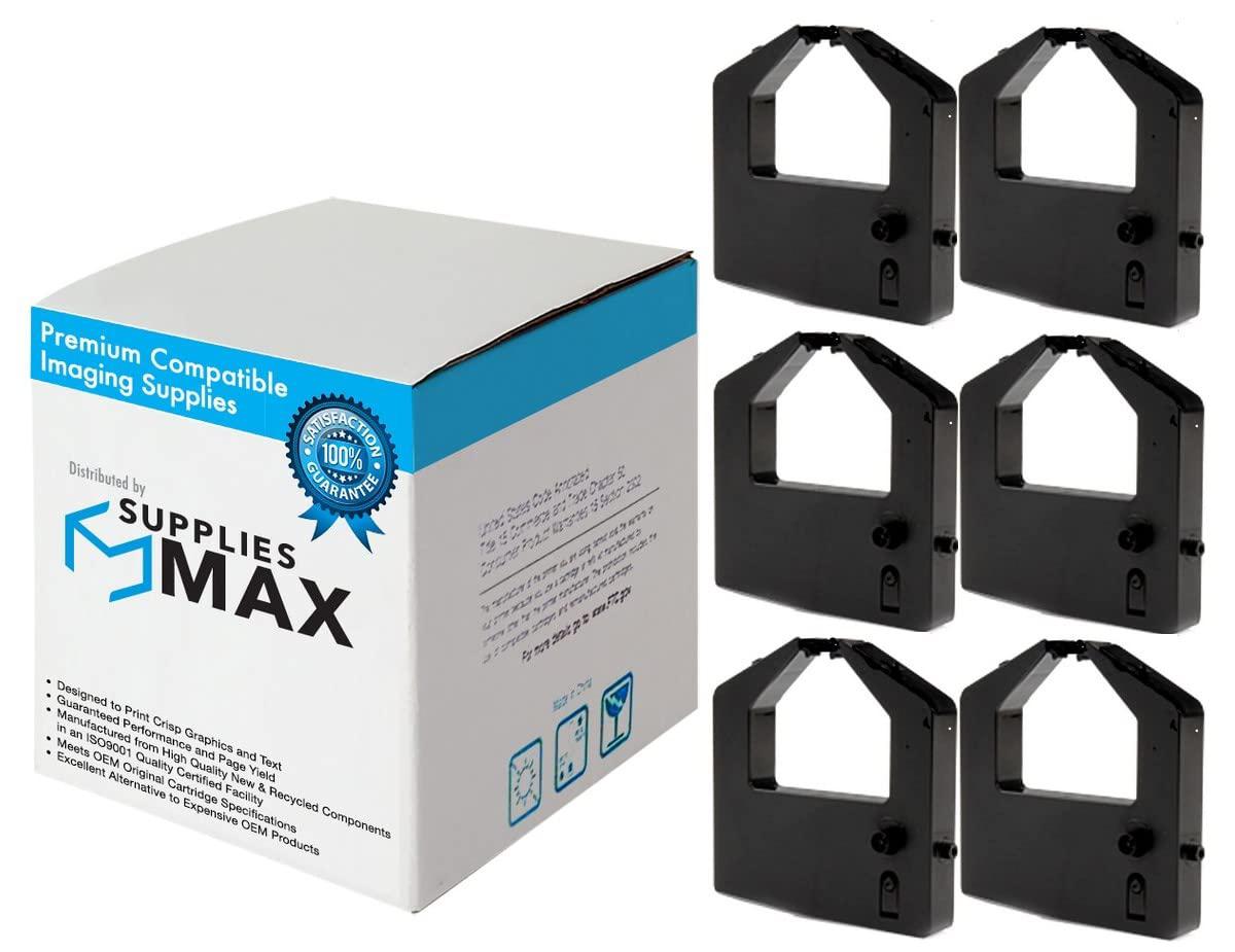 suppliesmax compatible replacement for porelon 11536 black printer ribbons (6/pk) - replacement to fujitsu d30l-9001-601