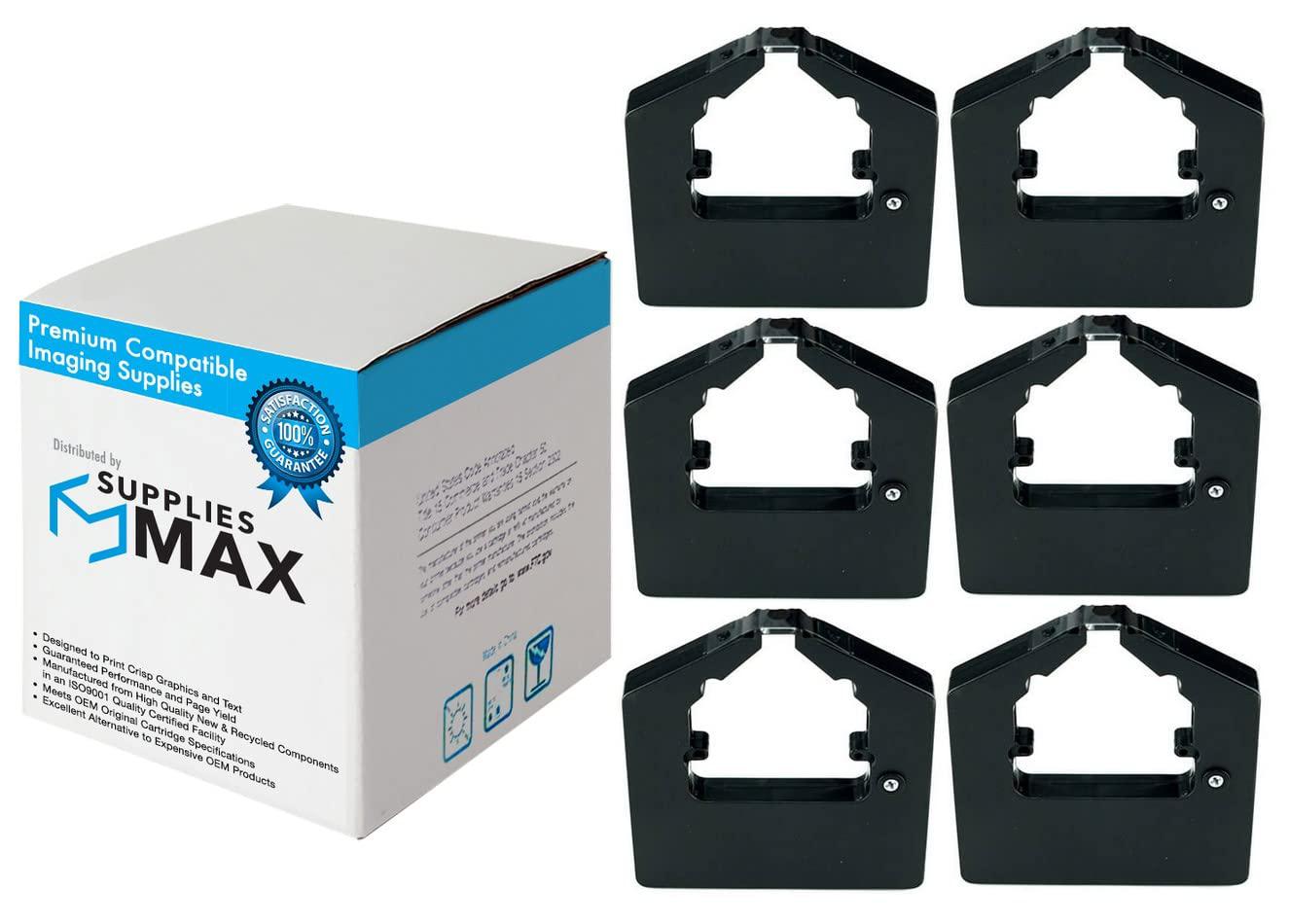suppliesmax compatible replacement for telex 287d/4187d/cado 150/r2187-1b black printer ribbons (6/pk) (m2800-12)