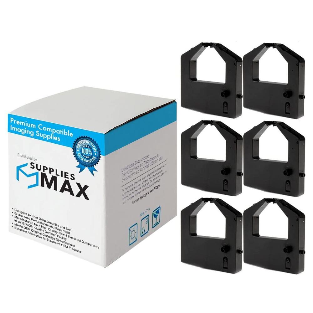 suppliesmax compatible replacement for porelon 11538 black printer ribbons (6/pk) - replacement to fujitsu d30l-2014-0096
