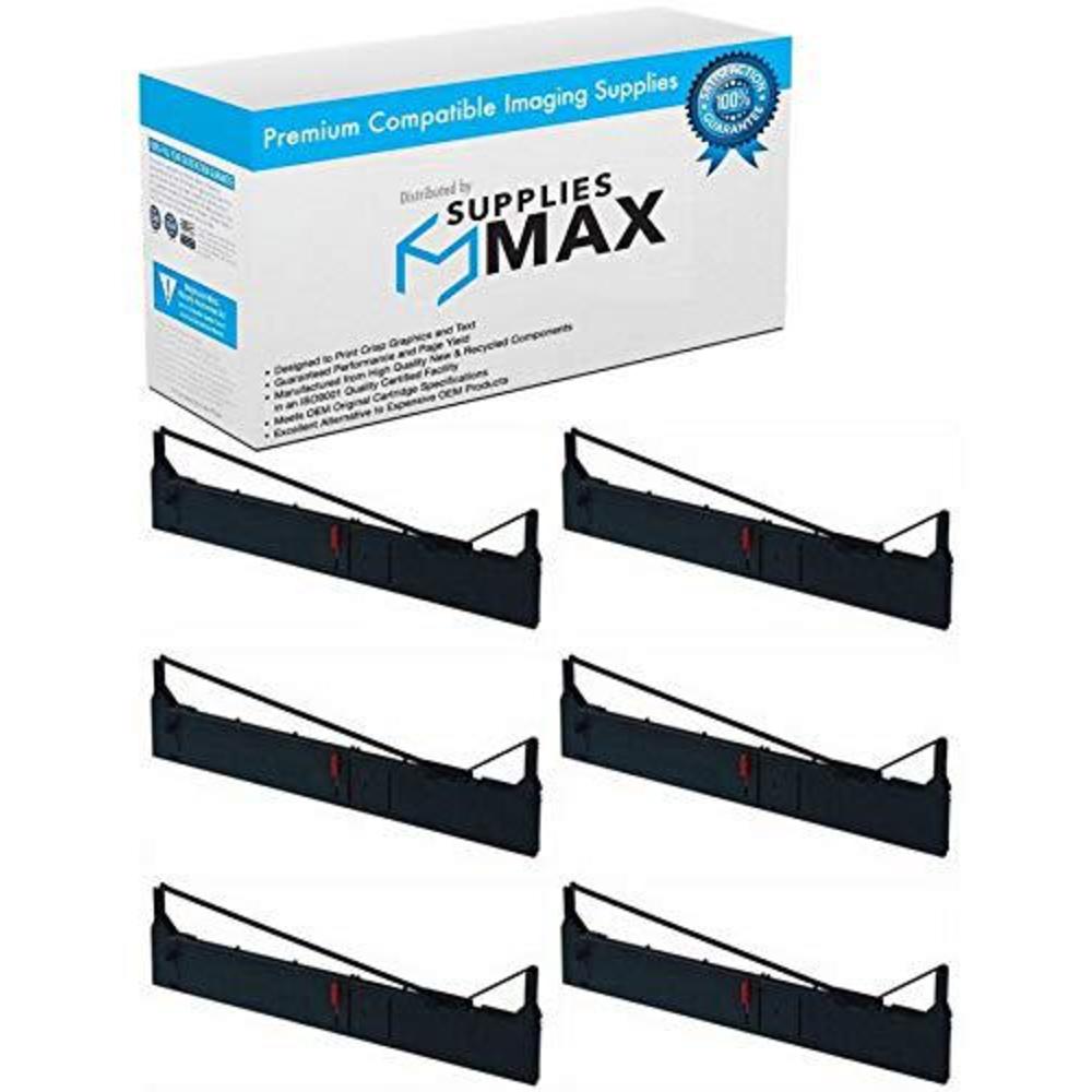 suppliesmax compatible replacement for porelon 11531-us black printer ribbons (6/pk) - replacement to 8766