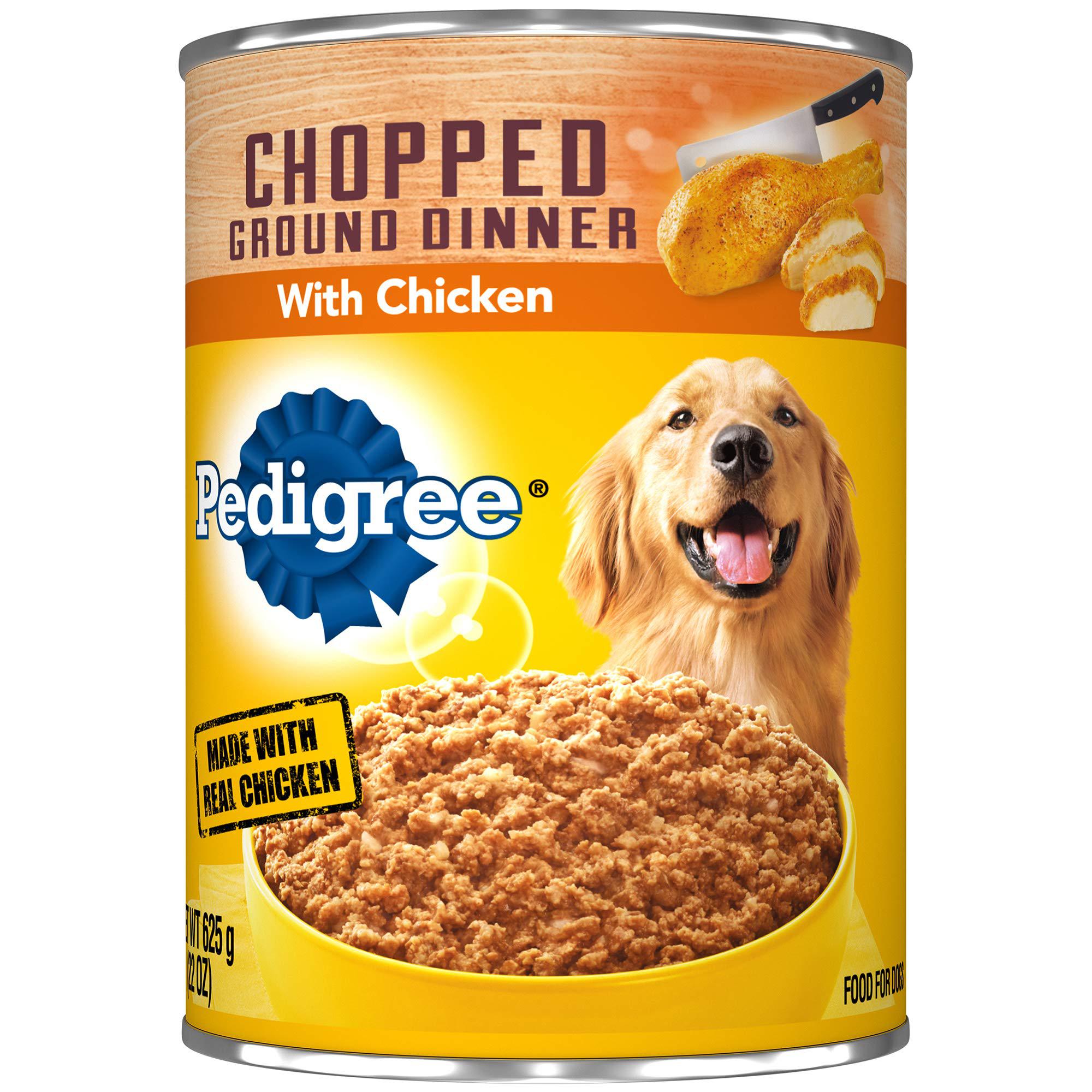 pedigree chopped ground dinner with chicken canned dog food 22 ounces