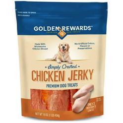 golden rewards premium chicken dry jerky treats for all dogs, 16 oz