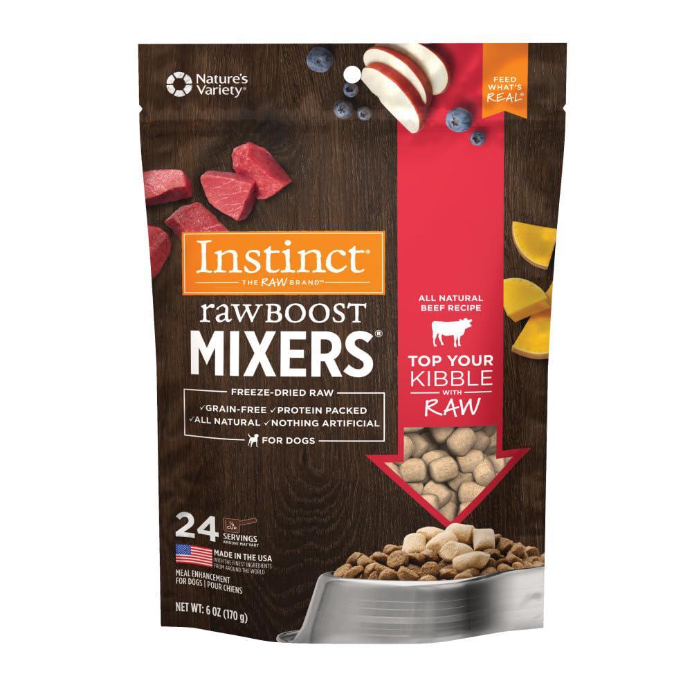 instinct raw boost mixers freeze dried raw dog food topper, grain free freeze dried dog food topper | multiple sizes and flav