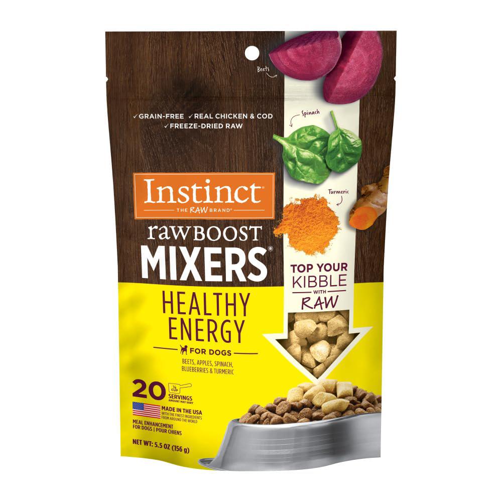 instinct raw boost mixers freeze dried raw dog food topper, grain free dog food topper with functional ingredients 5.5 ounce 