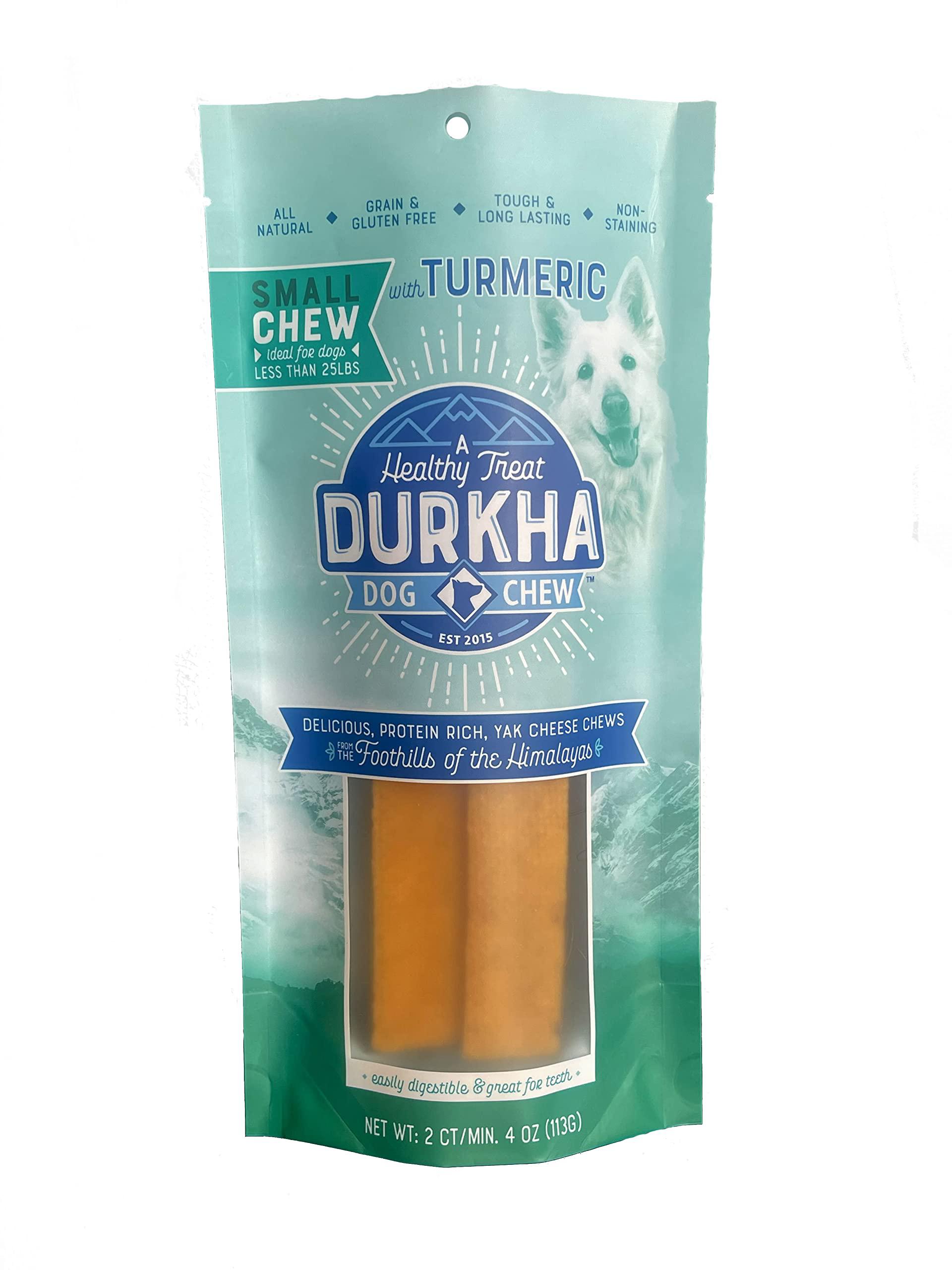 durkha himalayan cheese chews with turmeric | natural long lasting, cheese dog treats| great for aggressive chewers | does no