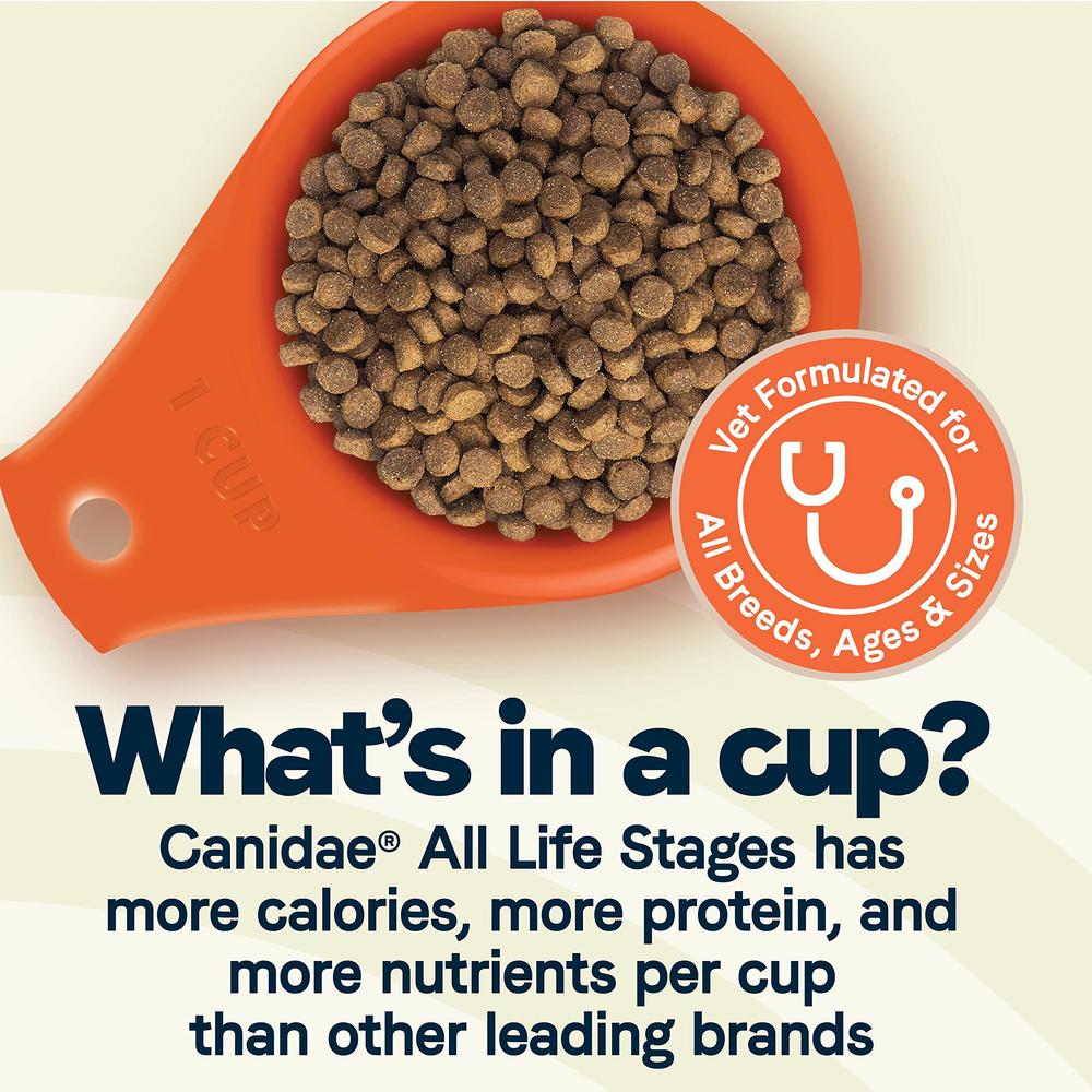 canidae all life stages premium dry dog food for all breeds, all ages, chicken meal & rice recipe, 5 lbs.