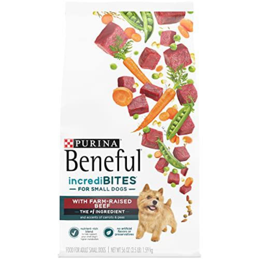 Beneful purina beneful incredibites with farm-raised beef, small breed dry dog food - (4) 3.5 lb. bags